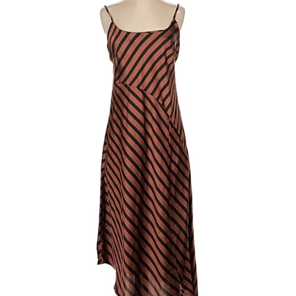 a new day Brown and Black Striped Midi Dress